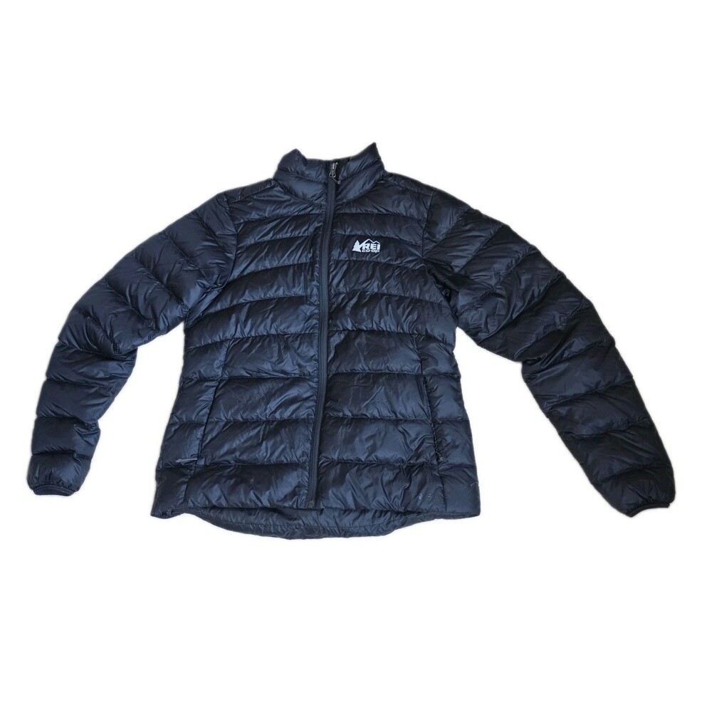 REI Co-op 650 Down Puffer Jacket Women's Small Black Quilted Full Zip